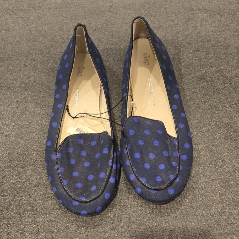GAP Blue Polka Dot Flats Slip-On Loafers